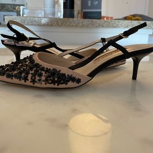 ZARA NWT 7.5 Beaded Kitten heels